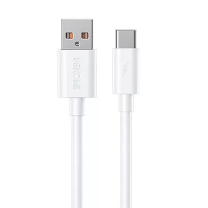 Cablu Wekome WDC-22 Origin All-Compatible 120W Super Fast Charging Data Cable USB-A to Type-C [White]
